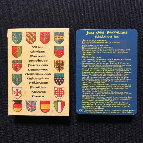 CARTE DA GIOCO JEU DES BLASONS - SERIE JUMELAGE - DUSSERRE PLAYING CARDS RETRO