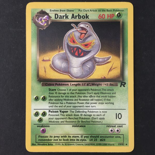 CARTA POKEMON DARK ARBOK TEAM ROCKET