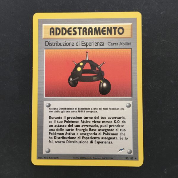 CARTA POKEMON DISTRIBUZIONE DI ESPERIENZA TRAINER NEO DESTINY