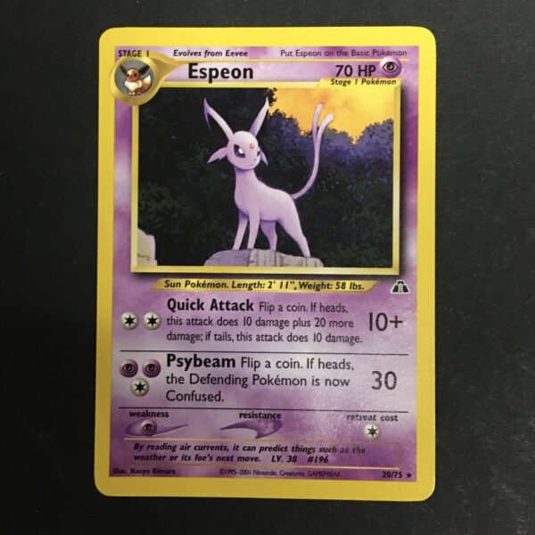 CARTA POKEMON ESPEON NEO DISCOVERY ENG