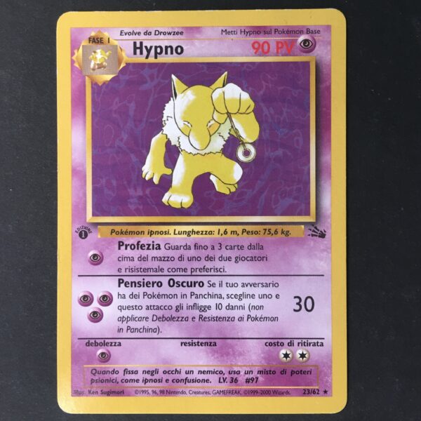 CARTA POKEMON HYPNO 1 EDIZIONE FOSSIL