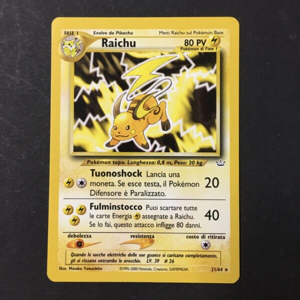 CARTA POKEMON RAICHU NEO REVELATION ITA