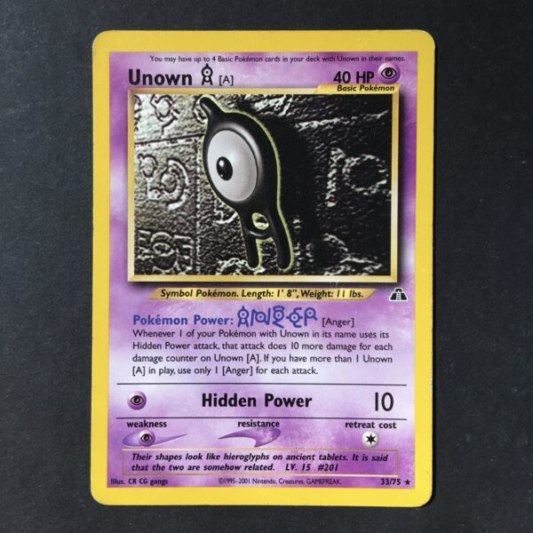 CARTA POKEMON UNOWN A NEO DISCOVERY