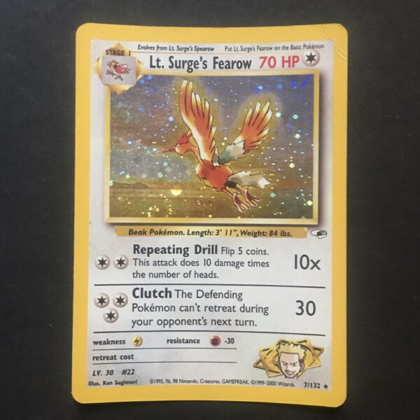 CARTA POKEMON LT. SURGE'S FEAROW HOLO GYM HEROES ENG