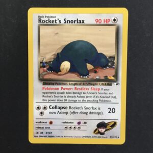 CARTA POKEMON ROCKET'S SNORLAX GYM HEROES ENG