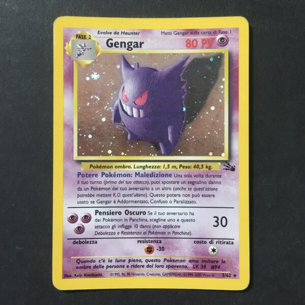 CARTA POKEMON GENGAR HOLO FOSSIL ITA