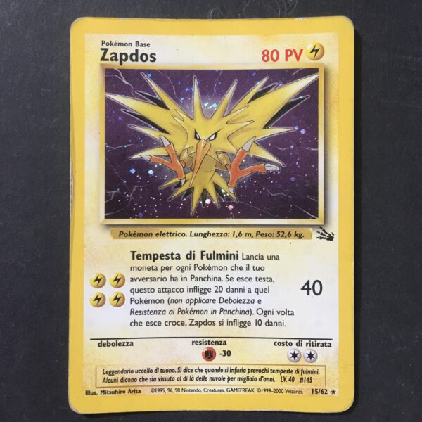 CARTA POKEMON ZAPDOS HOLO FOSSIL ITA