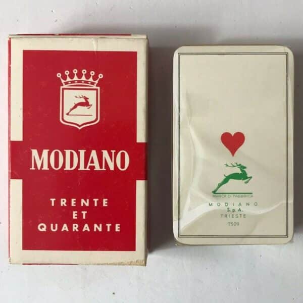 CARTE DA GIOCO TRENTE ET QUARANTE - MODIANO - VINTAGE & RARE - DORSO BIANCO