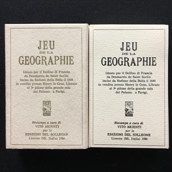 JEU DE LA GEOGRAPHIE - VITO ARIENTI 1986 - ED NUMERATA - ED SOLLEONE